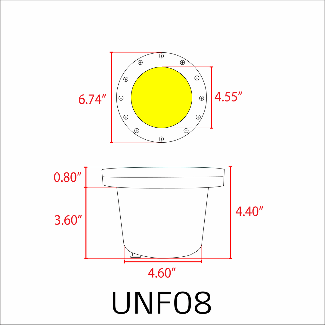 Outdoor Landscape Lighting LED 12V Low Voltage UNF08 Fiber Glass 12V Low Voltage Commercial LED In-ground Well Light IP65 Waterproof Lamp Ready PAR36 Socket