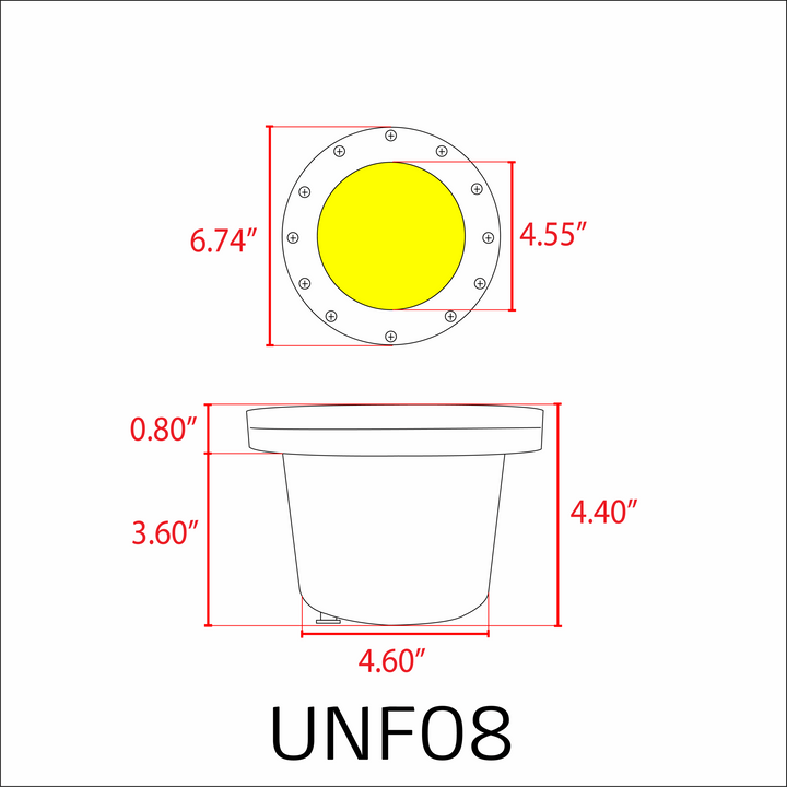 Outdoor Landscape Lighting LED 12V Low Voltage UNF08 Fiber Glass 12V Low Voltage Commercial LED In-ground Well Light IP65 Waterproof Lamp Ready PAR36 Socket