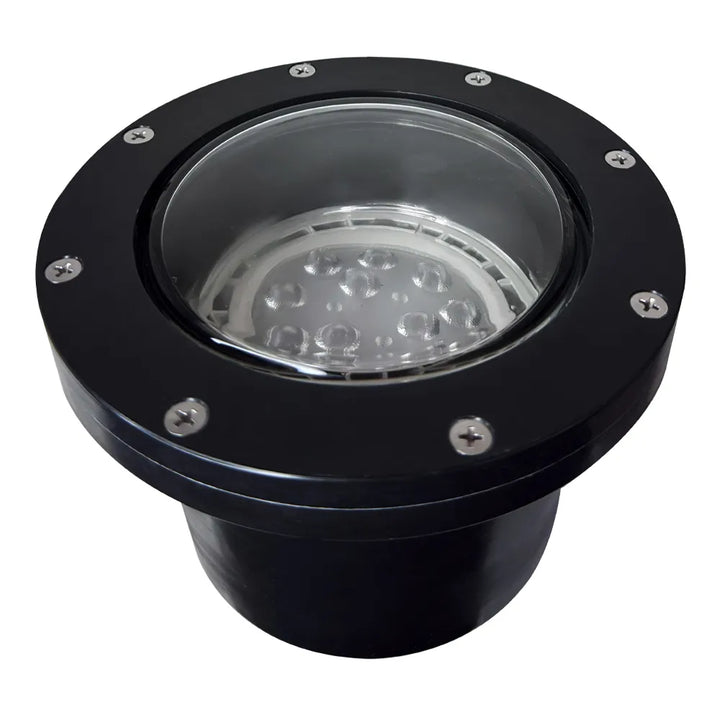 Outdoor Landscape Lighting LED 12V Low Voltage UNF08 Fiber Glass 12V Low Voltage Commercial LED In-ground Well Light IP65 Waterproof Lamp Ready PAR36 Socket Black