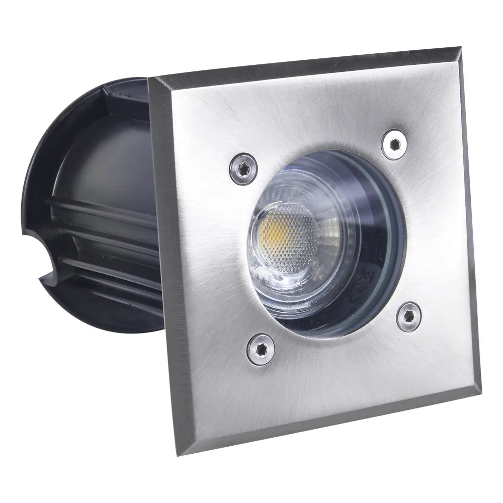Outdoor Landscape Lighting LED 12V Low Voltage UNS01 Stainless Steel In-Ground Well Light | 12V Low Voltage Landscape Light Lamp Ready MR16 Socket