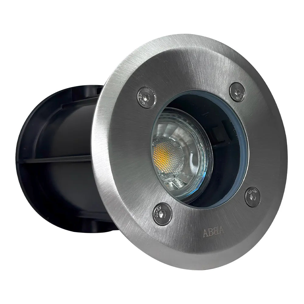 Outdoor Landscape Lighting LED 12V Low Voltage UNS02 Stainless Steel In-Ground Well Light | 12V Low Voltage Landscape Light Lamp Ready MR16 Socket