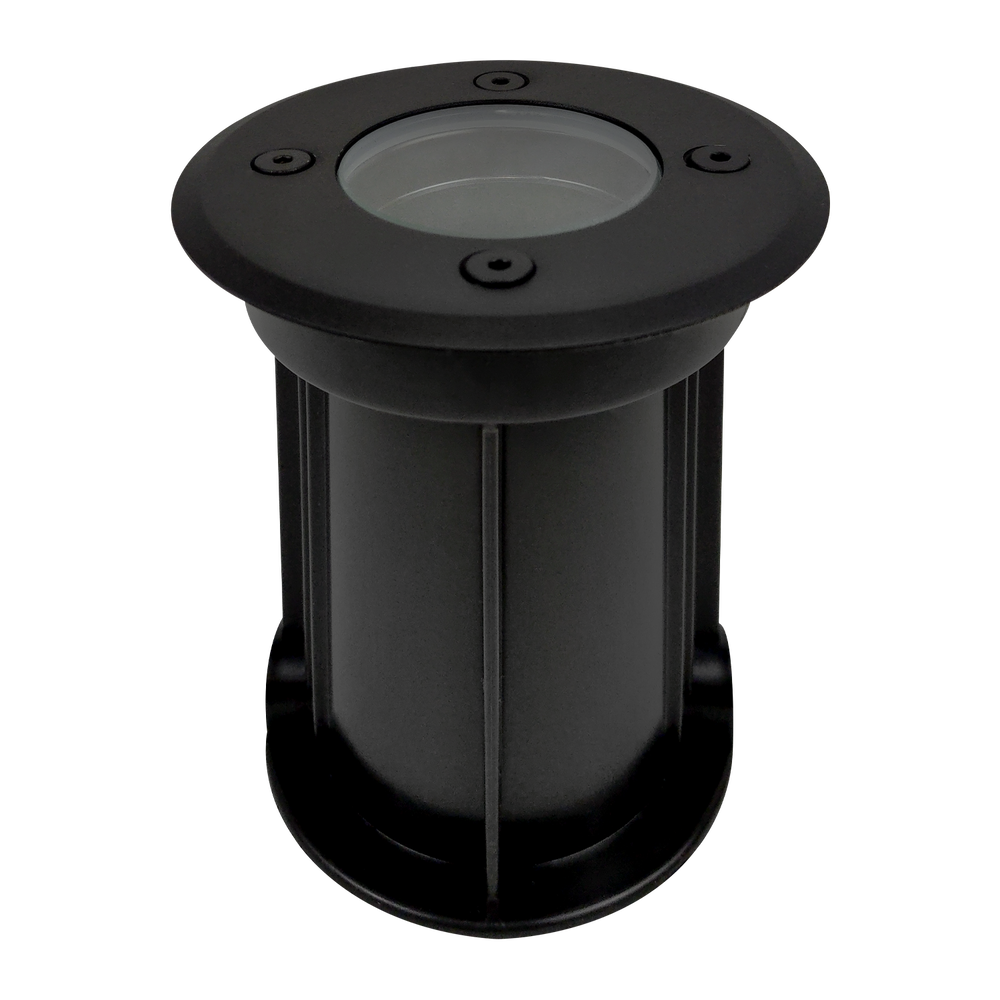 Outdoor Landscape Lighting LED 12V Low Voltage UNS02 Stainless Steel In-Ground Well Light | 12V Low Voltage Landscape Light Lamp Ready MR16 Socket Black