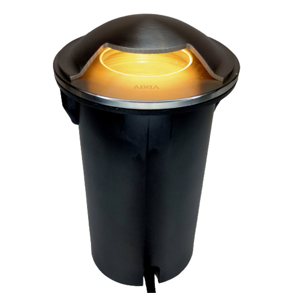 Outdoor Landscape Lighting LED 12V Low Voltage UNS03 Stainless Steel Mono Directional One Slit In-Ground 12V Low Voltage LED In Ground Landscape Lighting Lamp Ready MR16 Socket