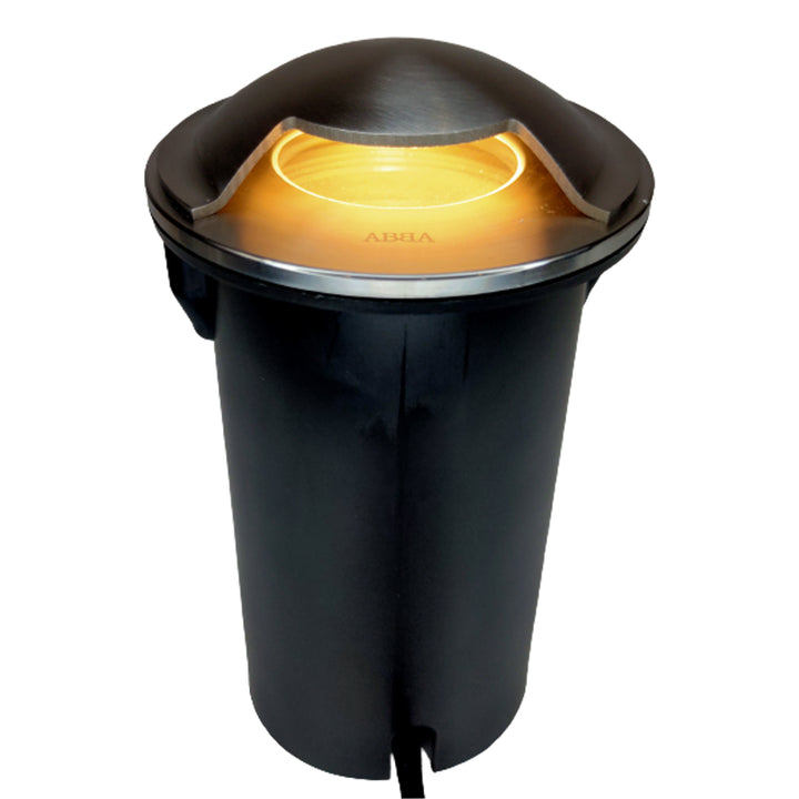 Outdoor Landscape Lighting LED 12V Low Voltage UNS03 Stainless Steel Mono Directional One Slit In-Ground 12V Low Voltage LED In Ground Landscape Lighting Lamp Ready MR16 Socket