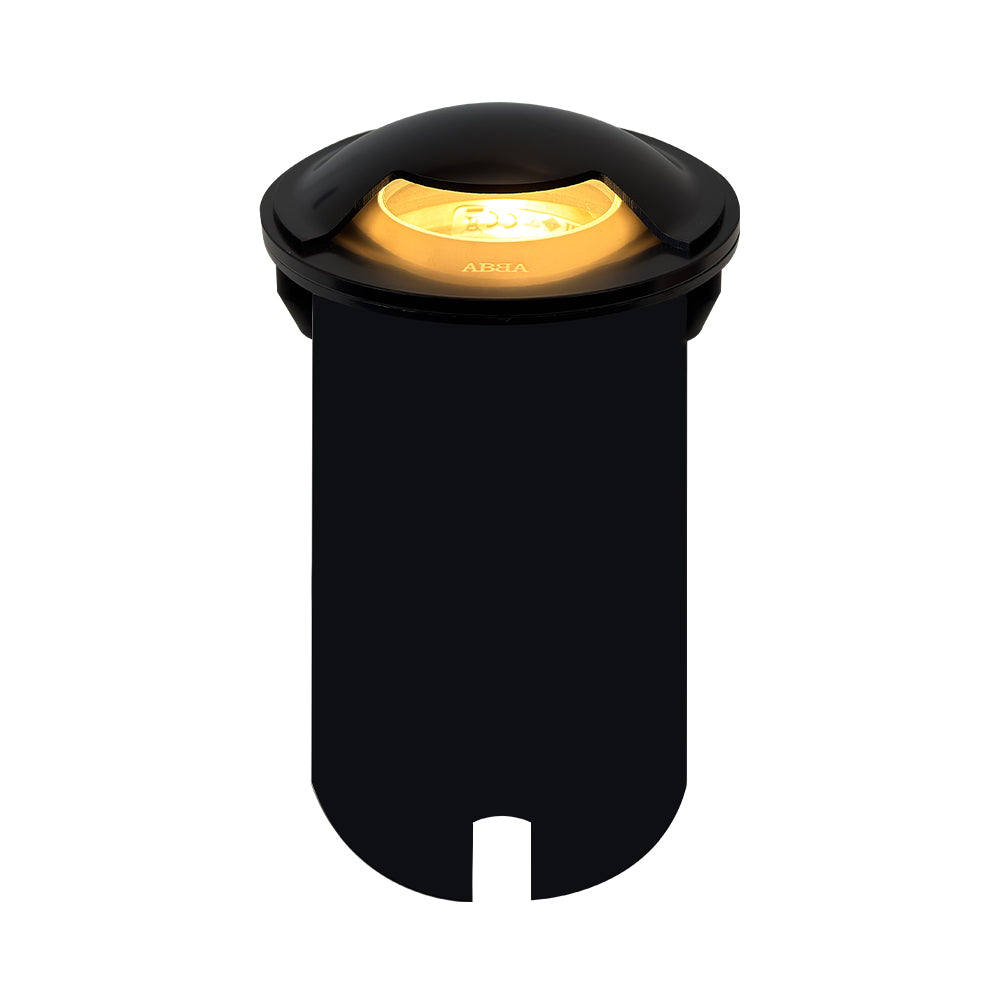 Outdoor Landscape Lighting LED 12V Low Voltage UNS03 Stainless Steel Mono Directional One Slit In-Ground 12V Low Voltage LED In Ground Landscape Lighting Lamp Ready MR16 Socket Black