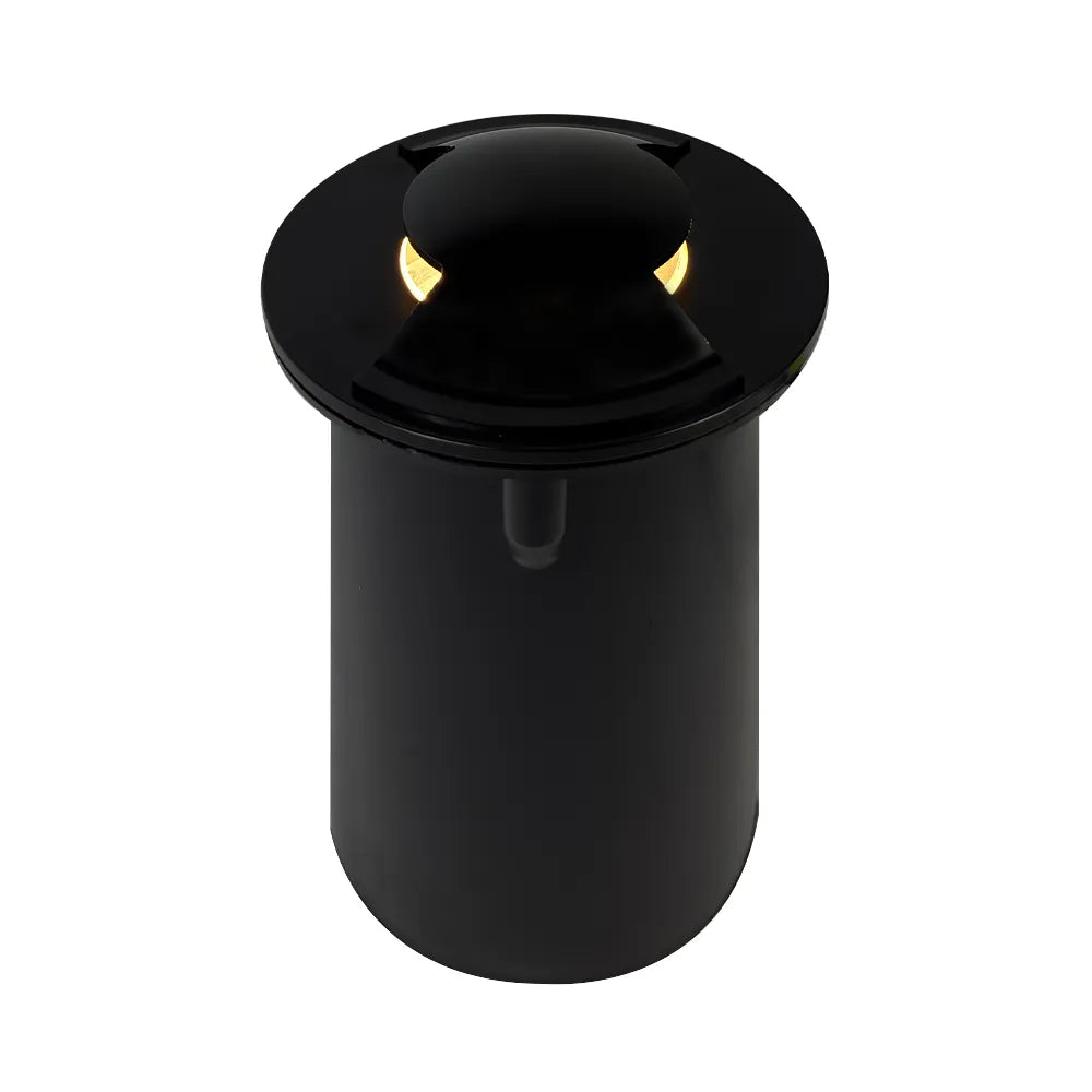 Outdoor Landscape Lighting LED 12V Low Voltage UNS04 Stainless Steel Bi Directional Two Slit In-Ground 12V Low Voltage LED In Ground Landscape Lighting Lamp Ready MR16 Socket Black
