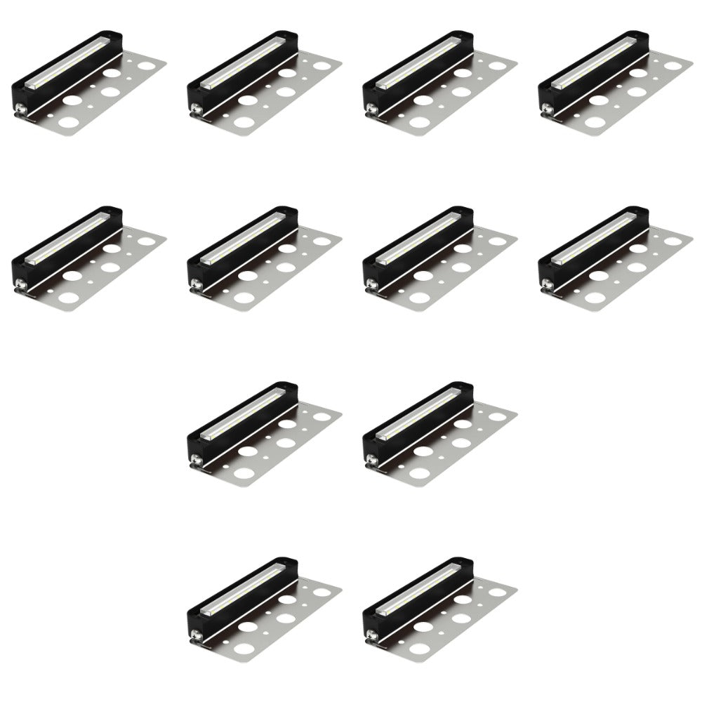 Outdoor Landscape Lighting LED 12V Low Voltage STB24 4x/8x/12x 4.5W 5CCT Heavy Duty Cast Aluminum 7" Hardscape Light with Stainless Steel Bracket 12V-24V Low Voltage Landscape Lighting 12 Pack