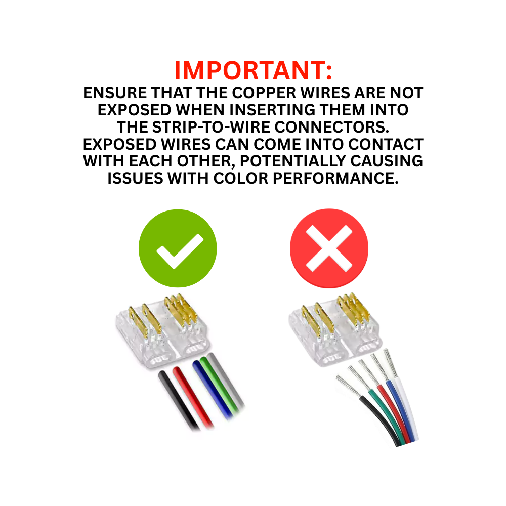 Outdoor Landscape Lighting LED 12V Low Voltage 5-Pack SLD 4-Pin Low Voltage RGB COB LED Strip Connectors - 10mm Dotless Strip Light Accessories