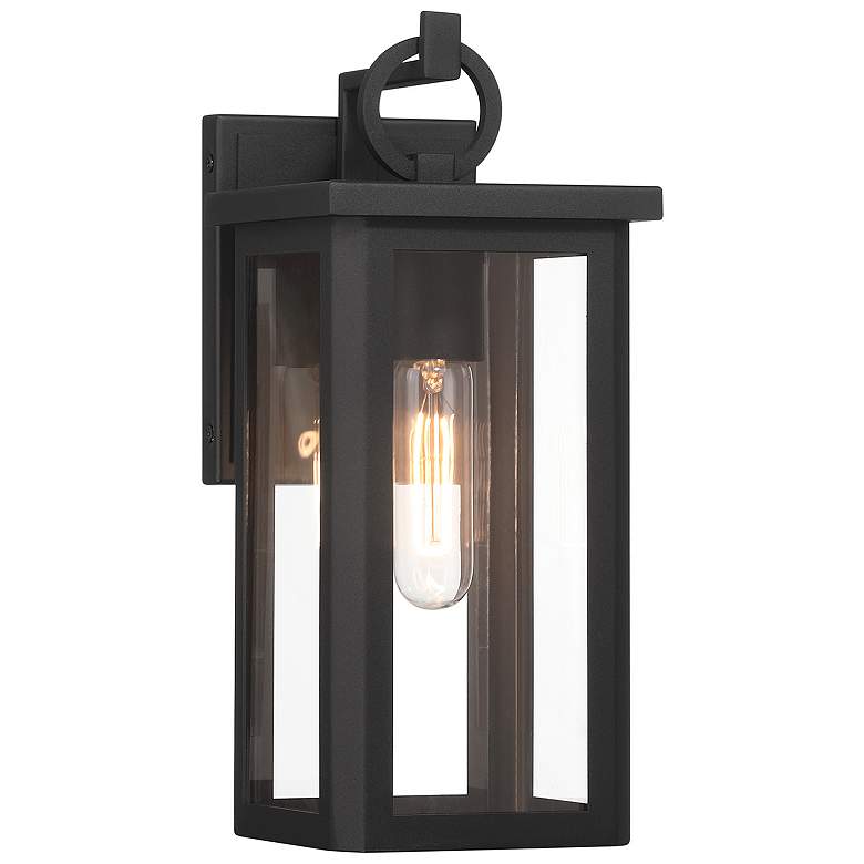 Outdoor Landscape Lighting LED 12V Low Voltage Boadie 1 Light Outdoor Sconce 5.5"x13" Stainless Steel and Glass Matte Black Finish 120V E26 LED Bulb Socket for Patio, Garden, Exterior Walls