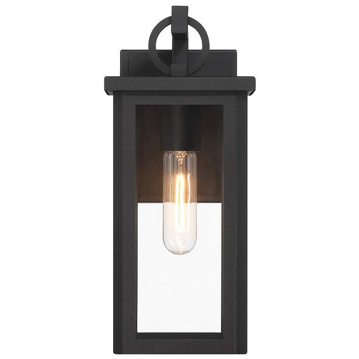 Outdoor Landscape Lighting LED 12V Low Voltage Boadie 1 Light Outdoor Sconce 5.5"x13" Stainless Steel and Glass Matte Black Finish 120V E26 LED Bulb Socket for Patio, Garden, Exterior Walls