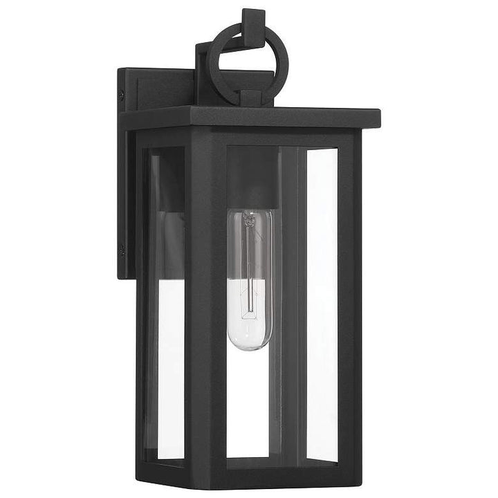 Outdoor Landscape Lighting LED 12V Low Voltage Boadie 1 Light Outdoor Sconce 5.5"x13" Stainless Steel and Glass Matte Black Finish 120V E26 LED Bulb Socket for Patio, Garden, Exterior Walls