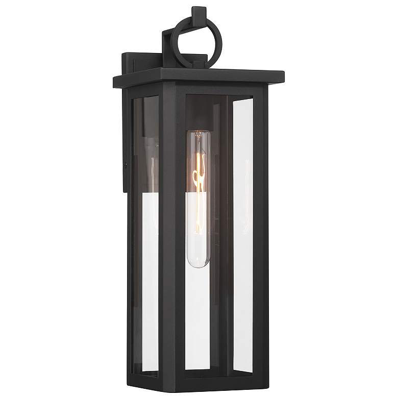 Outdoor Landscape Lighting LED 12V Low Voltage Boadie 1 Light Outdoor Sconce 6.5"x18.5" Stainless Steel and Glass Matte Black Finish 120V E26 LED Bulb Socket for Patio, Garden, Exterior Walls