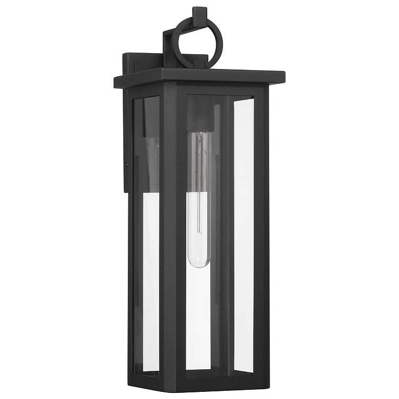 Outdoor Landscape Lighting LED 12V Low Voltage Boadie 1 Light Outdoor Sconce 6.5"x18.5" Stainless Steel and Glass Matte Black Finish 120V E26 LED Bulb Socket for Patio, Garden, Exterior Walls