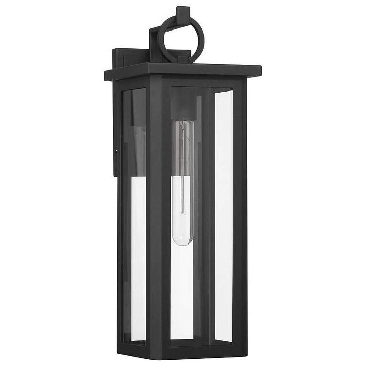 Outdoor Landscape Lighting LED 12V Low Voltage Boadie 1 Light Outdoor Sconce 6.5"x18.5" Stainless Steel and Glass Matte Black Finish 120V E26 LED Bulb Socket for Patio, Garden, Exterior Walls