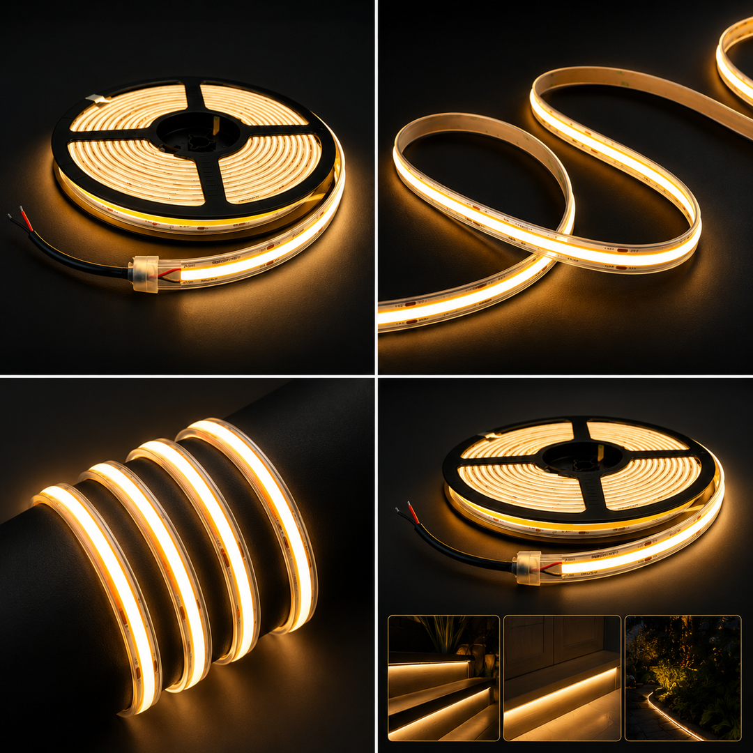 Outdoor Landscape Lighting LED 12V Low Voltage SLD04 16ft/32ft/82ft Dotless Single Color Linear 3.05W/ft for 8mm | 4.27W/ft for 10mm LED Strip Lights Low Voltage FCOB DC24V Tape Light