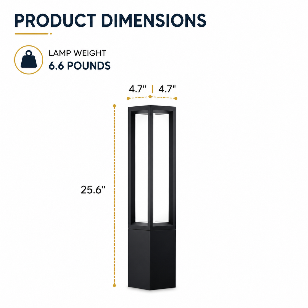 Outdoor Landscape Lighting LED 12V Low Voltage CPLA12 DC12V Low Voltage Integrated LED 3000K Outdoor Aluminum Bollard Path Light Bolted Mount Base IP65 Waterproof