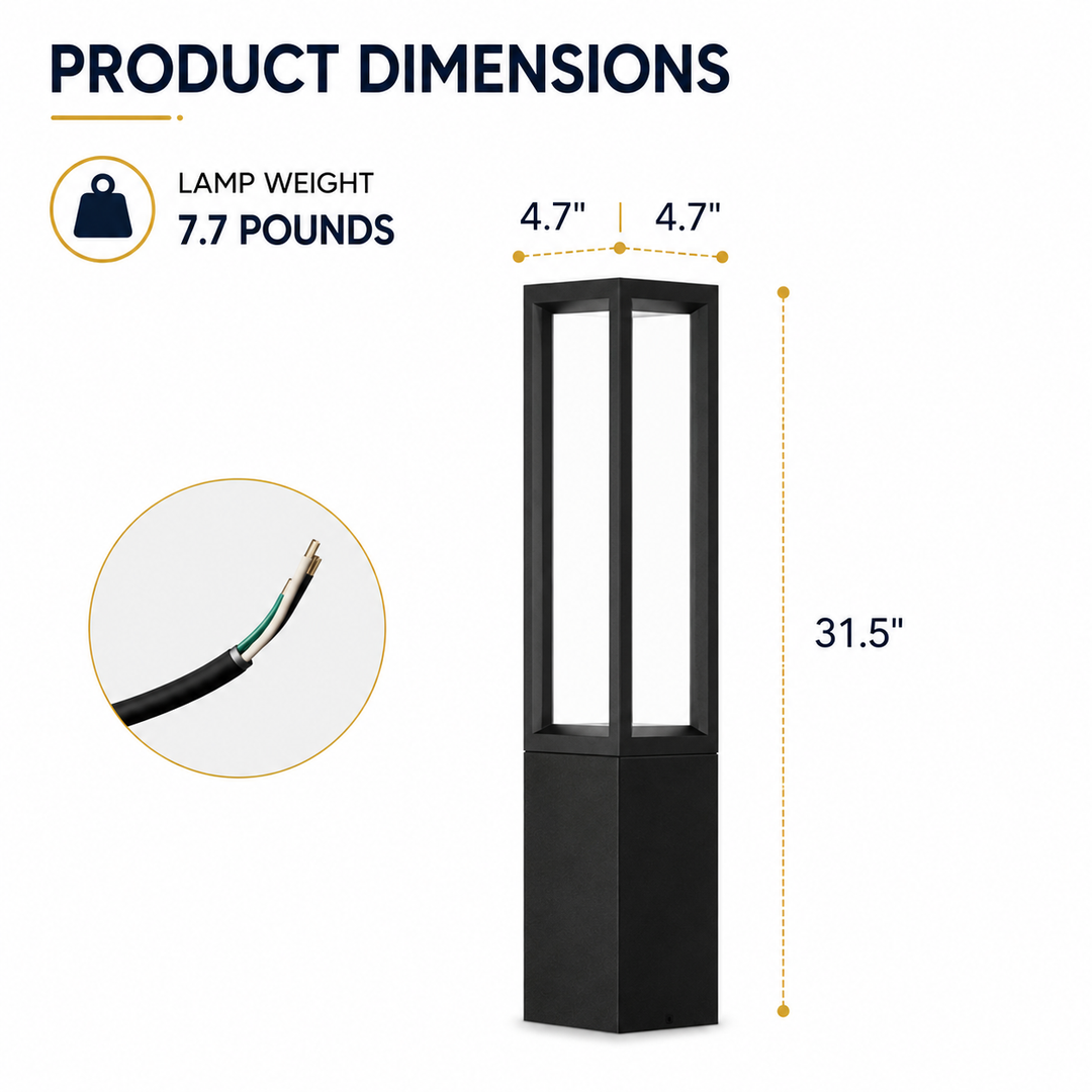 Outdoor Landscape Lighting LED 12V Low Voltage CPLA12 DC12V Low Voltage Integrated LED 3000K Outdoor Aluminum Bollard Path Light Bolted Mount Base IP65 Waterproof