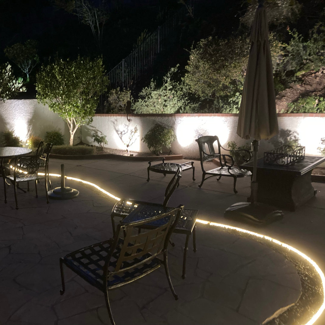Outdoor Landscape Lighting LED 12V Low Voltage RL100 LED DC12V Low Voltage Rope Lights Outdoor IP65 3000K, 5000K, Multi Color RGB, Pink, Purple, Red, Yellow, Blue, Green (AC Converter Available)
