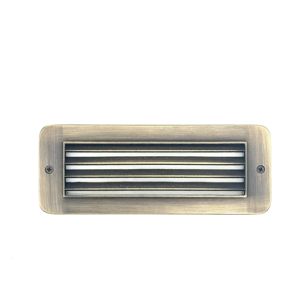 Outdoor Landscape Lighting LED 12V Low Voltage STBP02 Mortirolo Brass Deck Light Integrated LED 4W 2700K Low Voltage Landscape Lighting Antique Brass