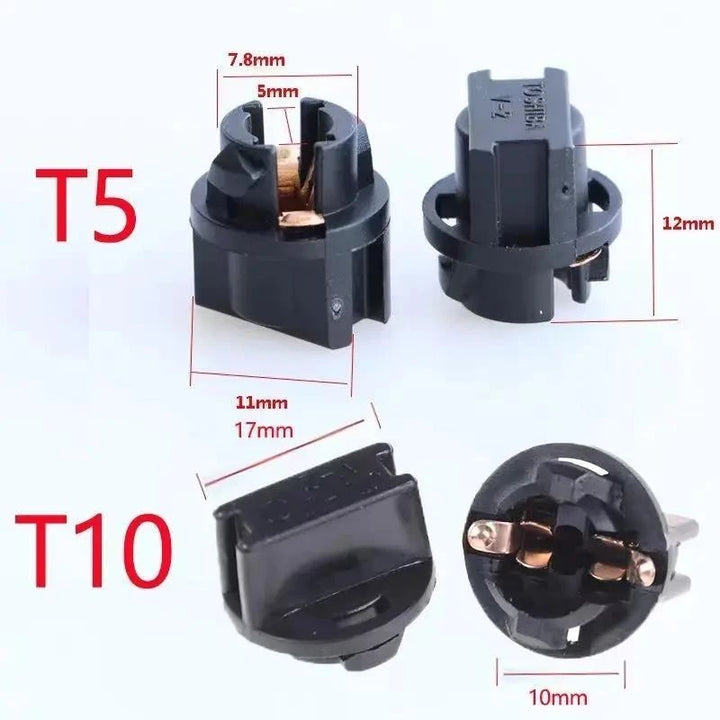 Outdoor Landscape Lighting LED 12V Low Voltage 20-Pack T10/W5W Twist Lock Bulb Sockets - Heat-Resistant Wedge Base Replacement Holders