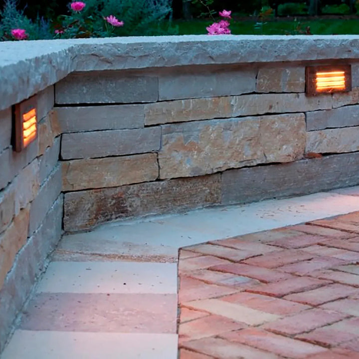 Outdoor Landscape Lighting LED 12V Low Voltage STB07 4x/8x/12x Package 2W LED 4.5" Surface Mounted Horizontal Outdoor & Indoor Brass Step Light 12V Low Voltage