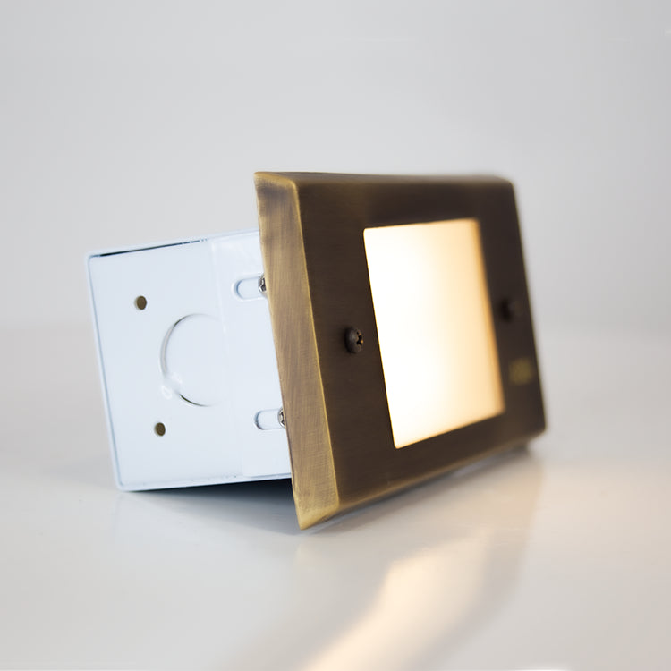Outdoor Landscape Lighting LED 12V Low Voltage STB11 Cast Brass 5.5" Step Light | 1.5W 3000K Warm White Integrated LED 12V Low Voltage Landscape Light