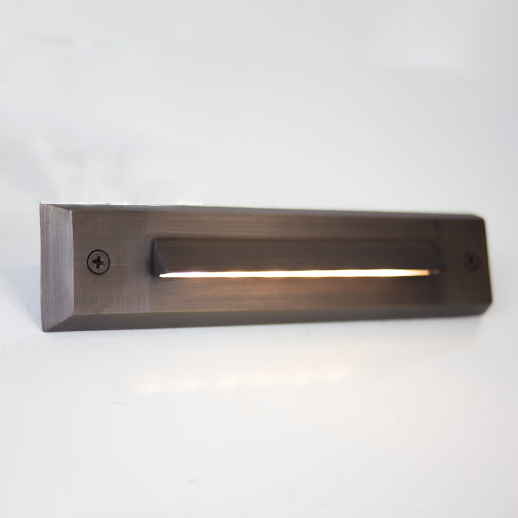 Outdoor Landscape Lighting LED 12V Low Voltage STB16 2W 12V Low Voltage LED Cast Brass Surface Mounted Slim Horizontal Outdoor & Indoor 7.37" Step Light