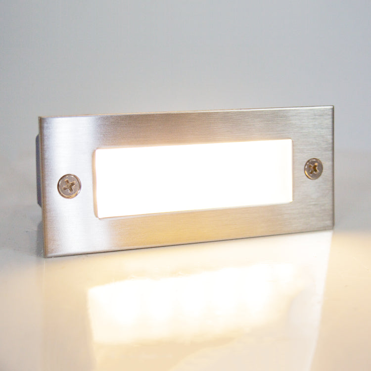 Outdoor Landscape Lighting LED 12V Low Voltage STS02 4x/8x/12x Package Outdoor Recessed Brick Wall Light 12V Low Voltage 3W 3000K Warm White Integrated LED Step/ Stair Lighting Fixture
