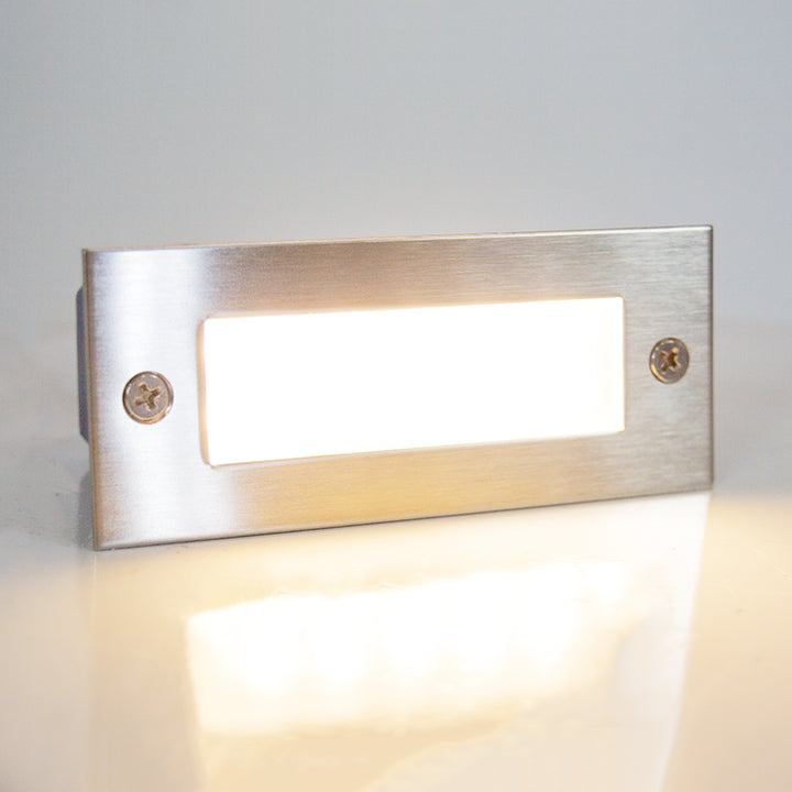 Outdoor Landscape Lighting LED 12V Low Voltage STS02 4x/8x/12x Package Outdoor Recessed Brick Wall Light 12V Low Voltage 3W 3000K Warm White Integrated LED Step/ Stair Lighting Fixture