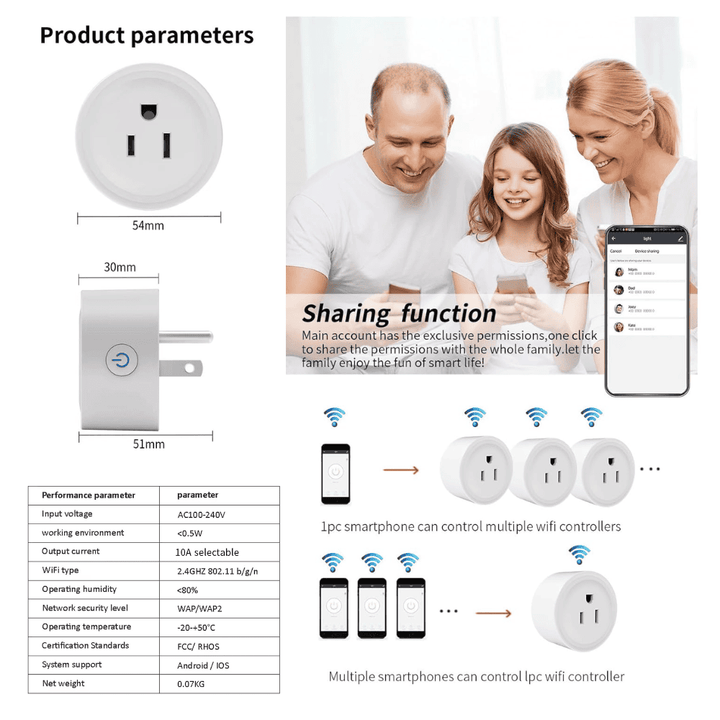 Outdoor Landscape Lighting LED 12V Low Voltage TM03 Plug-In Indoor Digital Smart Mini Plug Remote Timer Compatible with Tuya Smart App, Alexa and Google Assistant via 2.4GHz Wi-Fi via for Garden Lights Transformers
