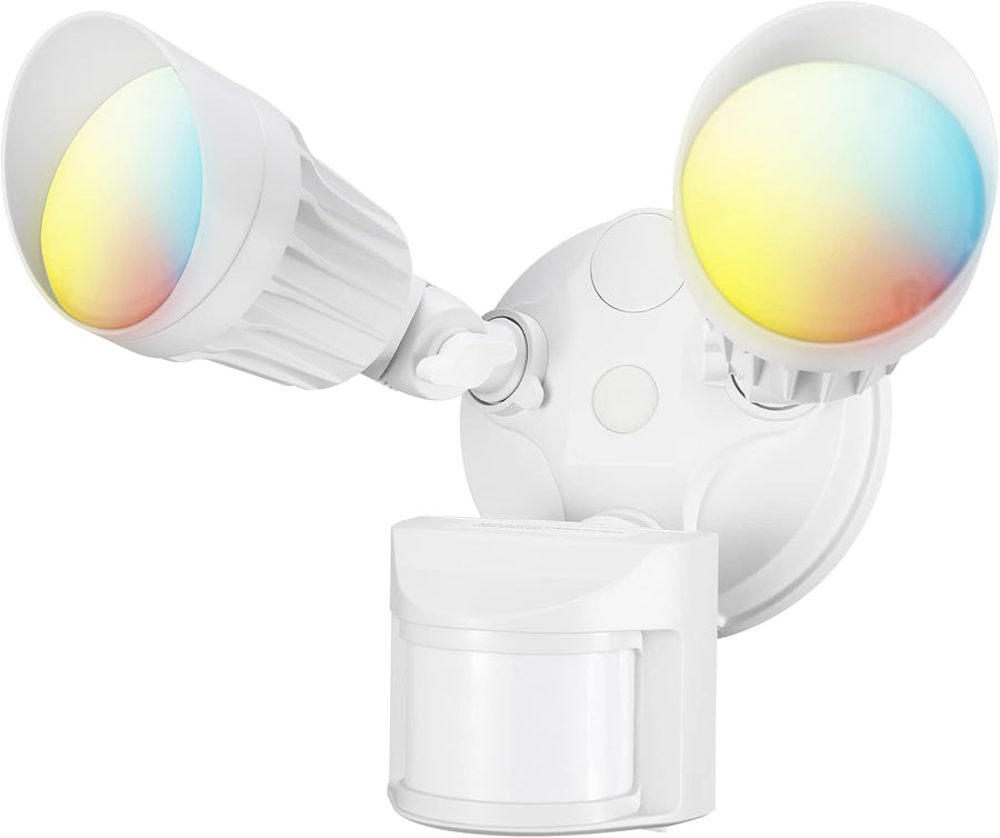 Outdoor Landscape Lighting LED 12V Low Voltage 25W Wired Outdoor LED Flood Light, 120V 3CCT 3000K-6000K Tunable Motion-Sensor Security Light 2500LM, IP65 White 3CCT