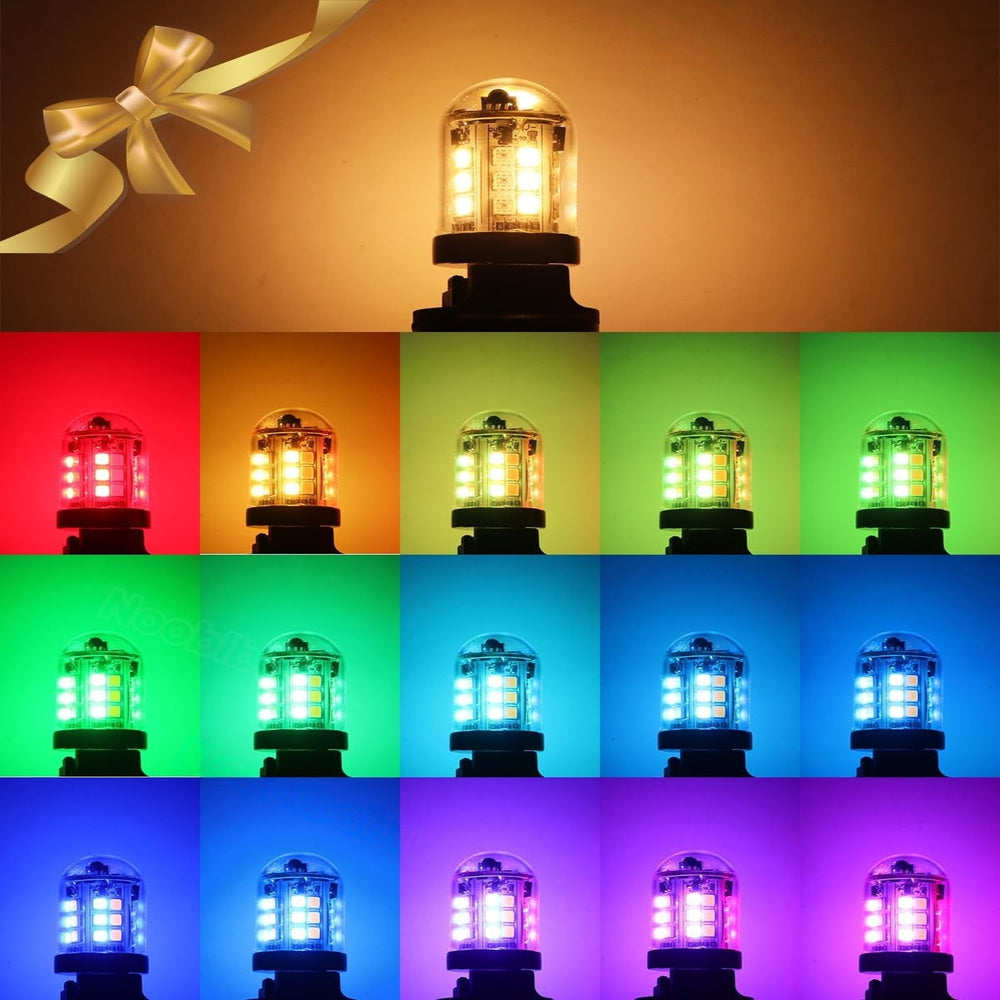 Outdoor Landscape Lighting LED 12V Low Voltage 2-Pack G4 3W 12V-24V, Color Changing RGB + Warm White Remote-Controlled Low Voltage Light Bulb for Outdoor Landscape Lighting