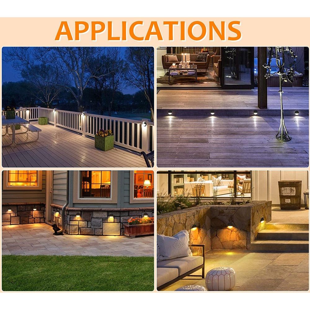 Outdoor Landscape Lighting LED 12V Low Voltage DLAC02 6-Pack 3CCT 3W Low Voltage LED Outdoor Half Moon Deck Lights Package, 12V LED Step Patio Landscape Lights