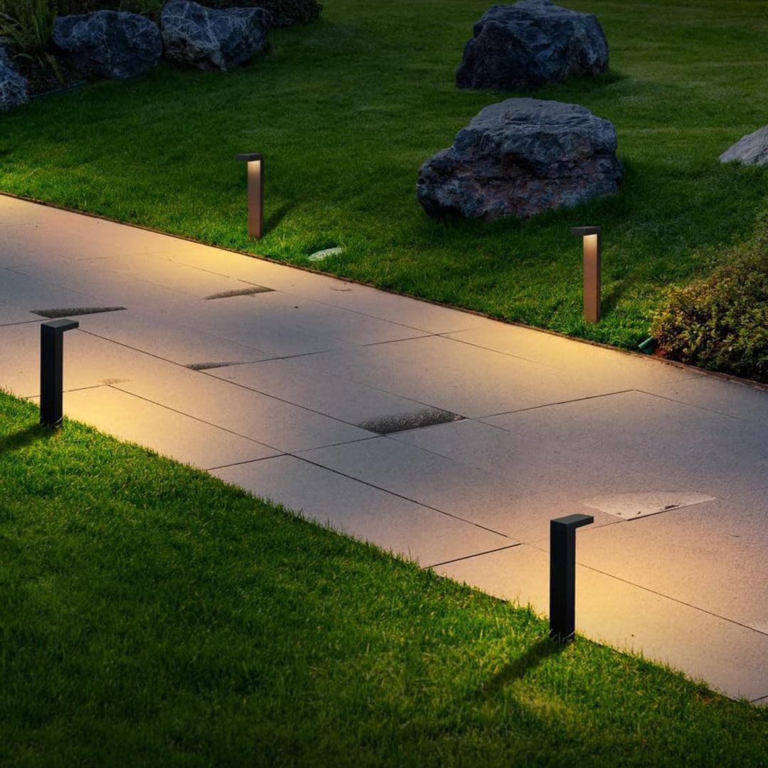 Outdoor Landscape Lighting LED 12V Low Voltage ALPR19 4-Pack 3W RGBCW Bluetooth Smart LED Landscape Pathway Light Package, 9-15V Low Voltage Modern Path Lights
