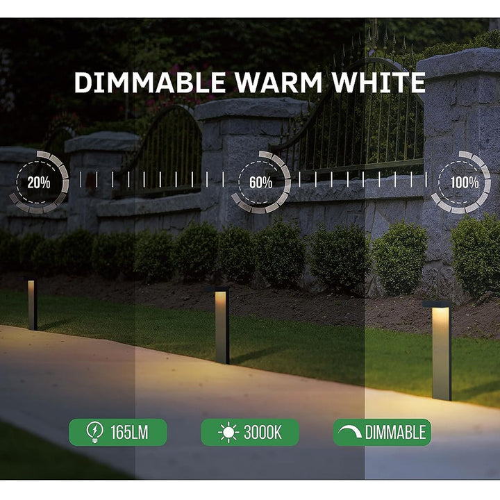 Outdoor Landscape Lighting LED 12V Low Voltage ALPR19 4-Pack 3W RGBCW Bluetooth Smart LED Landscape Pathway Light Package, 9-15V Low Voltage Modern Path Lights