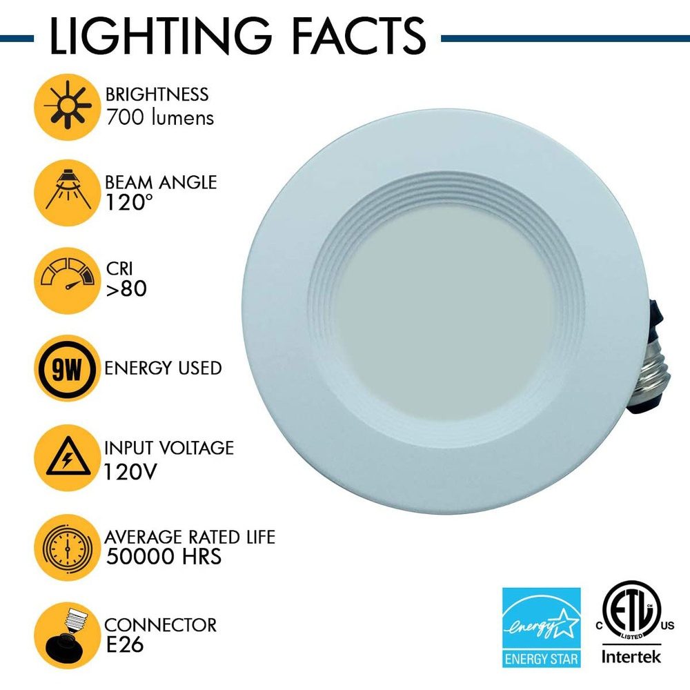 Outdoor Landscape Lighting LED 12V Low Voltage AH Lighting 4" LED Selectable 5CCT 9W Recessed Baffled Retrofit Kit Reflector