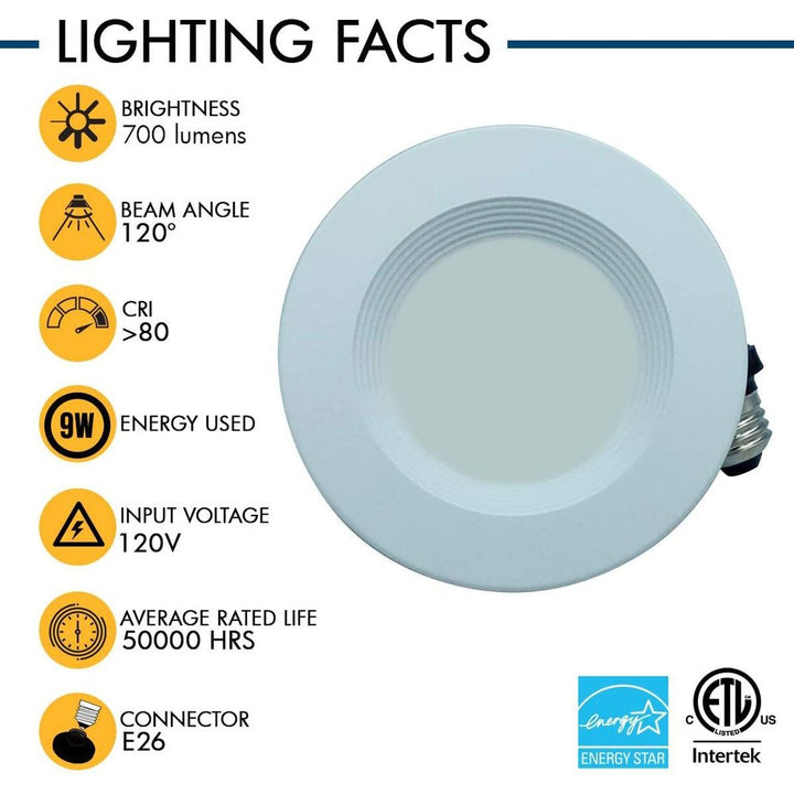Outdoor Landscape Lighting LED 12V Low Voltage AH Lighting 4" LED Selectable 5CCT 9W Recessed Baffled Retrofit Kit Reflector