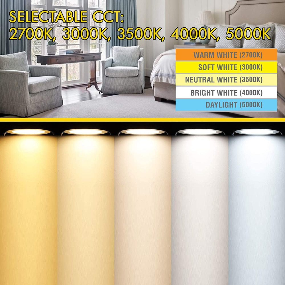 Outdoor Landscape Lighting LED 12V Low Voltage AH Lighting 4" LED Selectable 5CCT 9W Recessed Baffled Retrofit Kit Reflector