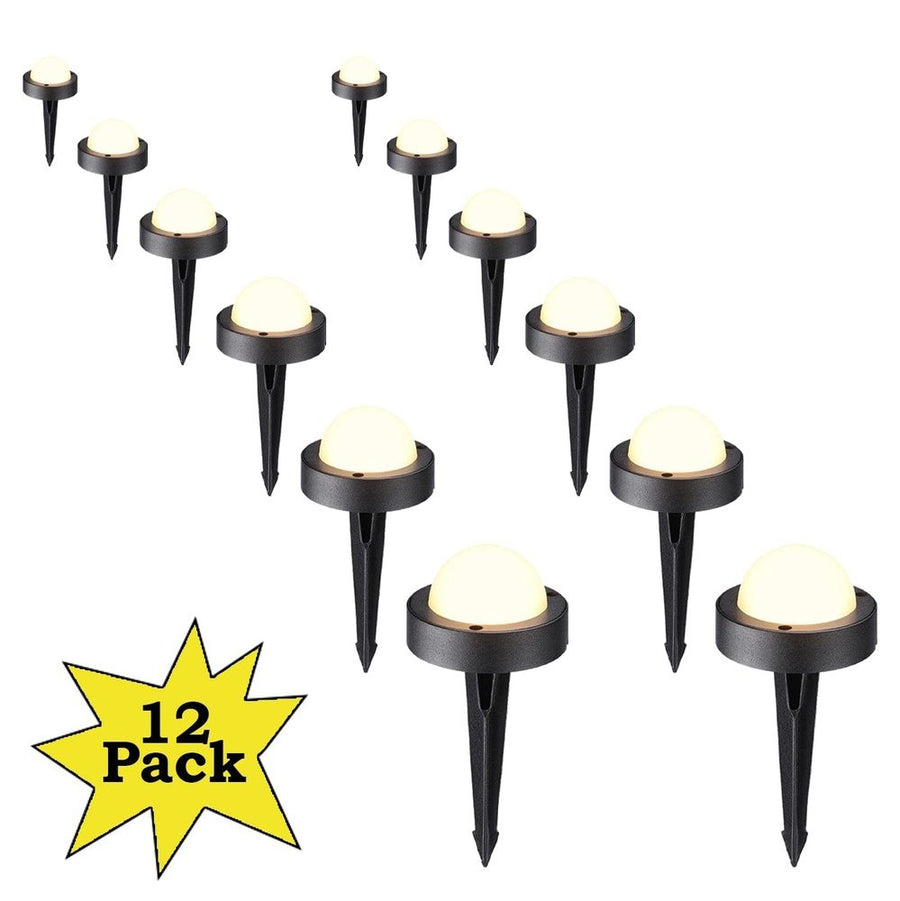 Outdoor Landscape Lighting LED 12V Low Voltage ALD10 12-Pack 2700K Warm White Integrated LED 4.5W Outdoor Deck Lights Package, 12V Low Voltage Landscape Pathway Lights Package