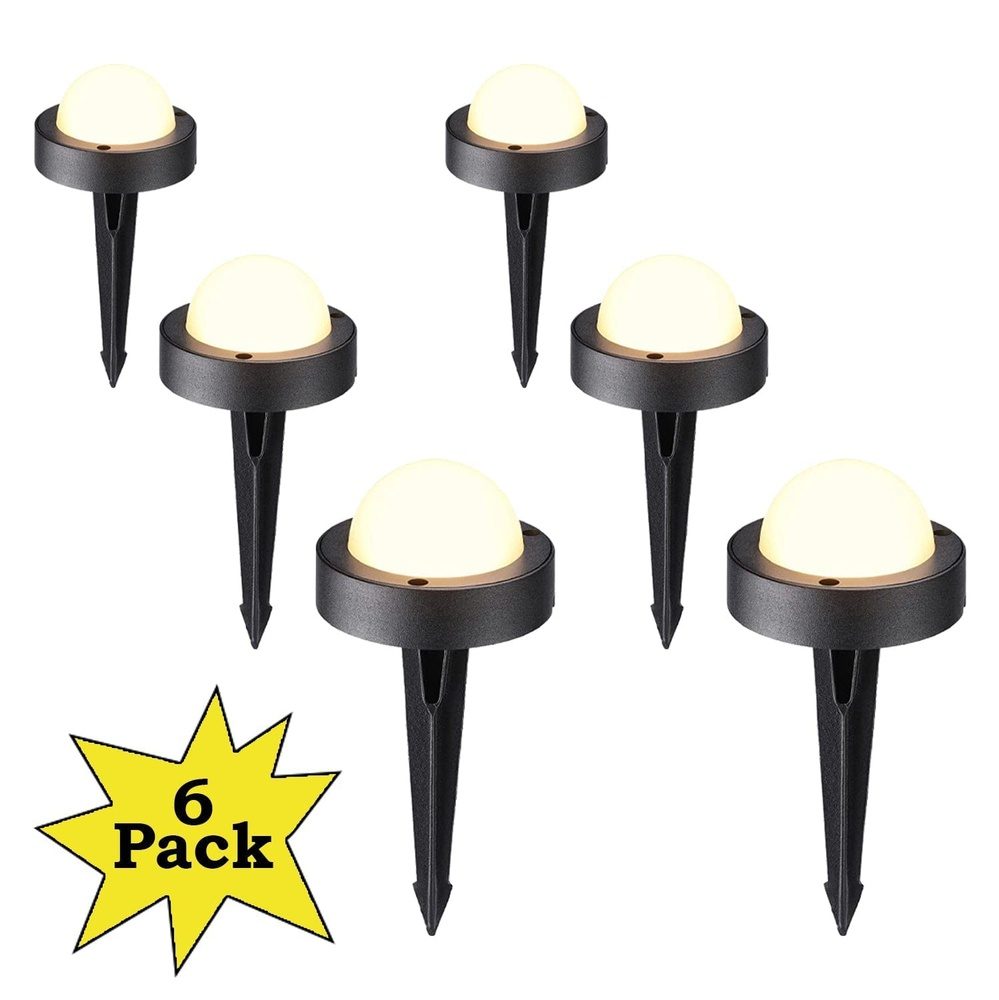 Outdoor Landscape Lighting LED 12V Low Voltage ALD10 6-Pack 2700K Warm White Integrated LED 4.5W Outdoor Deck Lights Package, 12V Low Voltage Landscape Pathway Lights
