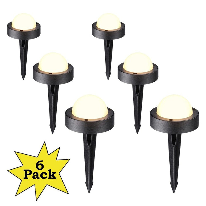 Outdoor Landscape Lighting LED 12V Low Voltage ALD10 6-Pack 2700K Warm White Integrated LED 4.5W Outdoor Deck Lights Package, 12V Low Voltage Landscape Pathway Lights
