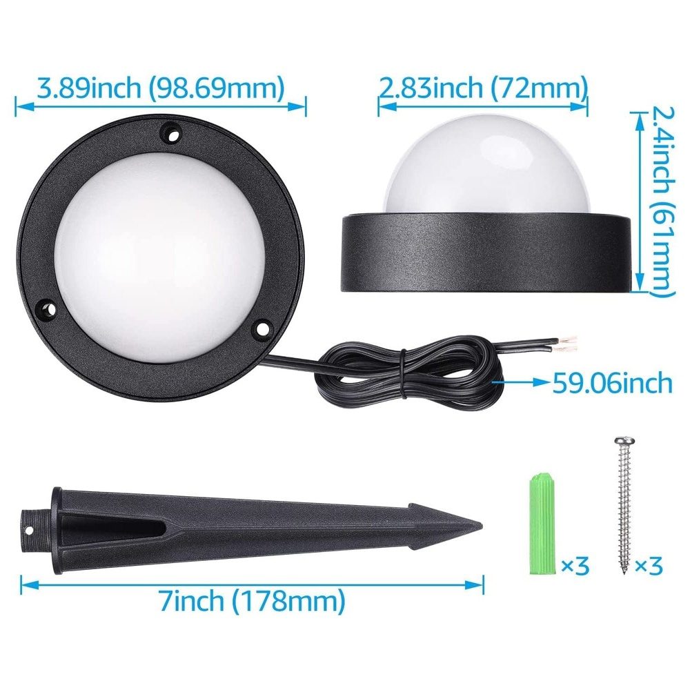 Outdoor Landscape Lighting LED 12V Low Voltage ALD10 12-Pack 2700K Warm White Integrated LED 4.5W Outdoor Deck Lights Package, 12V Low Voltage Landscape Pathway Lights Package