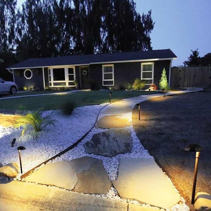 Outdoor Landscape Lighting LED 12V Low Voltage ALP01 6-Pack 5W Low Voltage 12V LED Cast Aluminum Landscape Pathway Lights Package