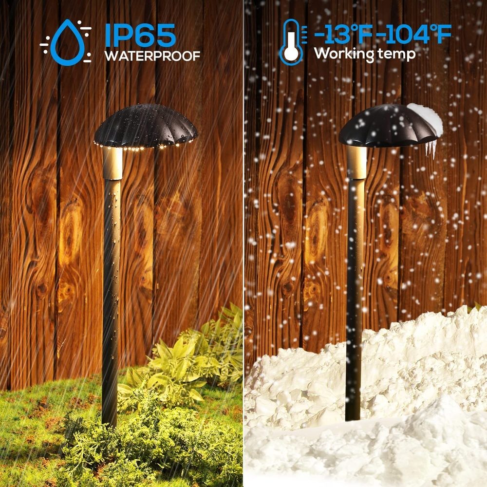 Outdoor Landscape Lighting LED 12V Low Voltage ALP01 6-Pack 5W Low Voltage 12V LED Cast Aluminum Landscape Pathway Lights Package