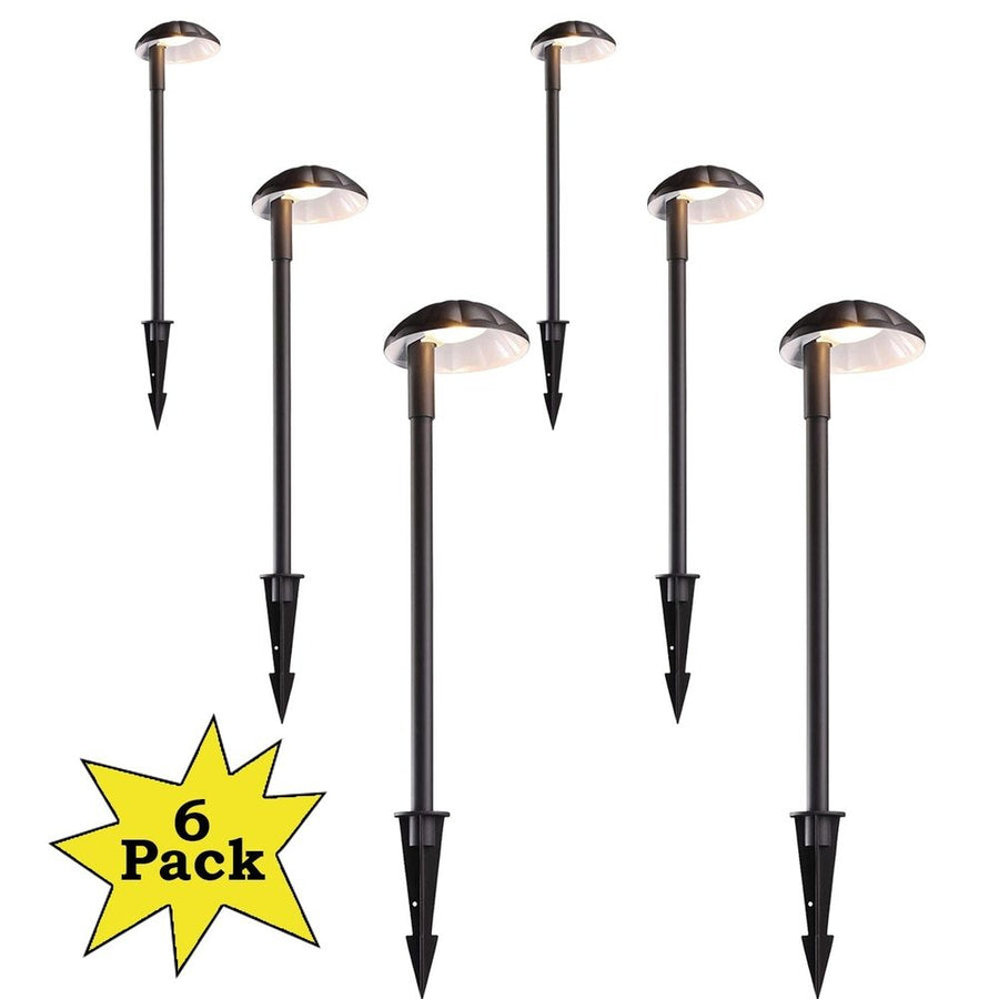 Outdoor Landscape Lighting LED 12V Low Voltage ALP01 6-Pack 5W Low Voltage 12V LED Cast Aluminum Landscape Pathway Lights Package