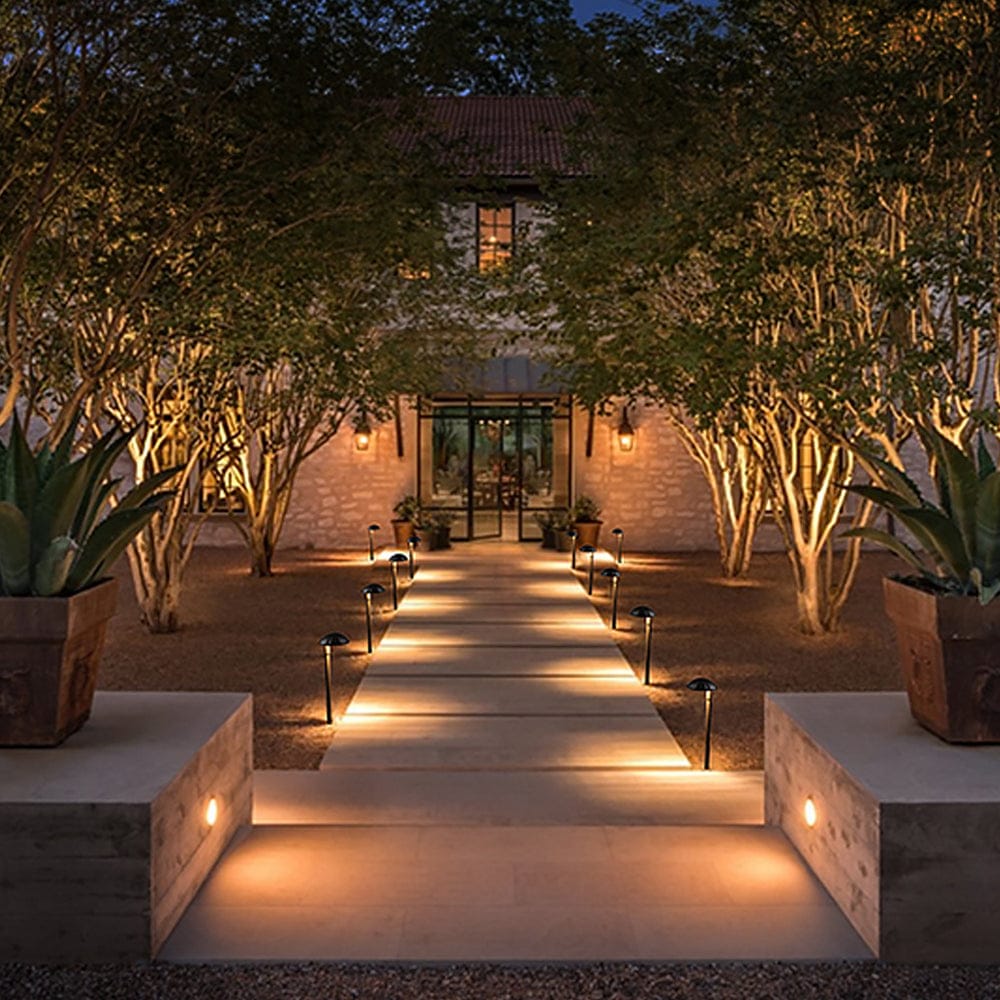 Outdoor Landscape Lighting LED 12V Low Voltage ALP01 6-Pack 5W Low Voltage 12V LED Cast Aluminum Landscape Pathway Lights Package