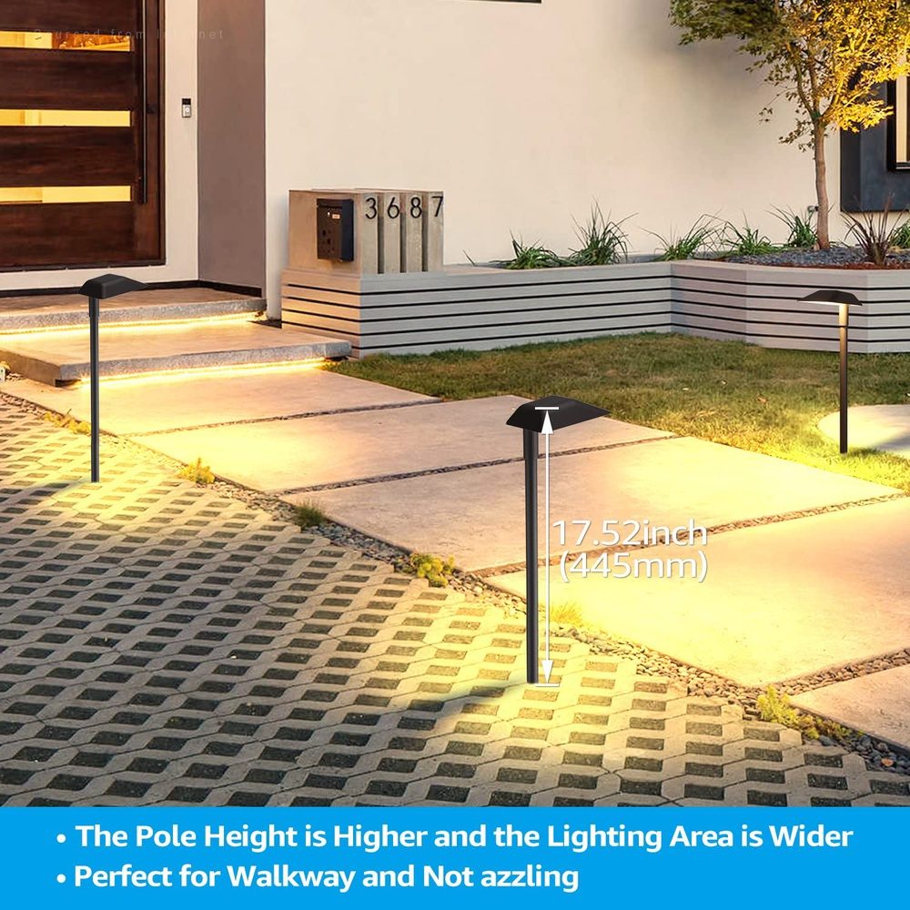 Outdoor Landscape Lighting LED 12V Low Voltage ALP02 6-Pack 5W Low Voltage 12V LED 5CCT 1800K/2700K/3000K/4000K/5000K Cast Aluminum Landscape Pathway Lights Package