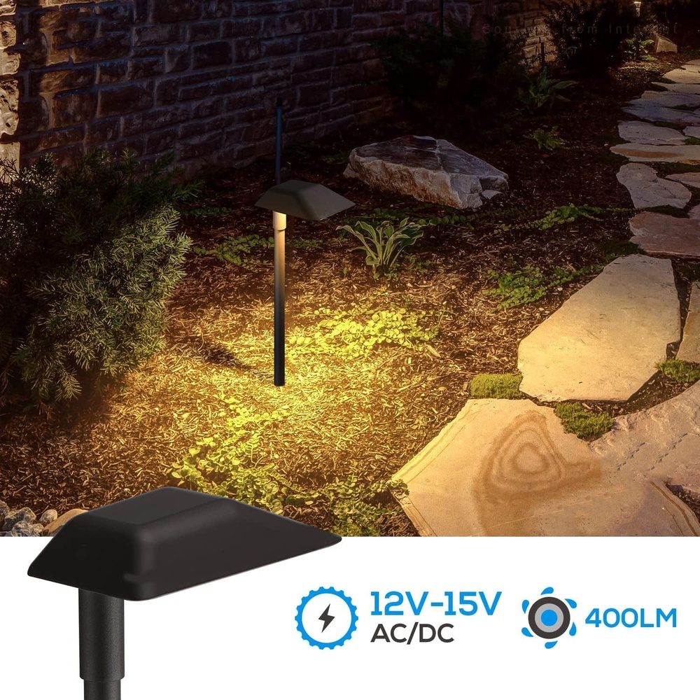 Outdoor Landscape Lighting LED 12V Low Voltage ALP02 6-Pack 5W Low Voltage 12V LED 5CCT 1800K/2700K/3000K/4000K/5000K Cast Aluminum Landscape Pathway Lights Package