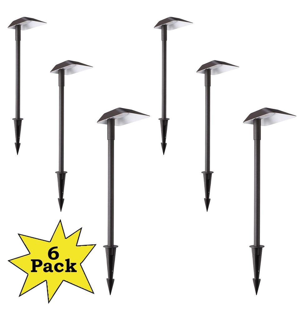 Outdoor Landscape Lighting LED 12V Low Voltage ALP02 6-Pack 5W Low Voltage 12V LED 5CCT 1800K/2700K/3000K/4000K/5000K Cast Aluminum Landscape Pathway Lights Package