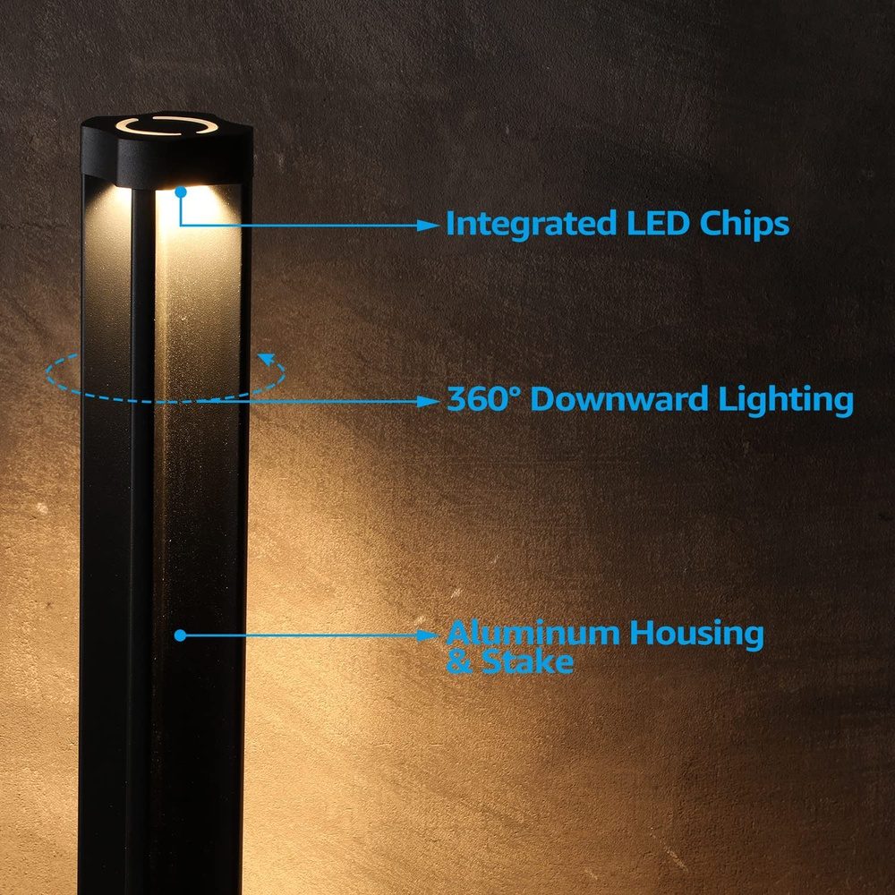 Outdoor Landscape Lighting LED 12V Low Voltage ALP14 12-Pack 4W 3000K Warm White Integrated LED 12V Low Voltage Pathway Lighting Package, AC/DC Landscape Driveway Lights